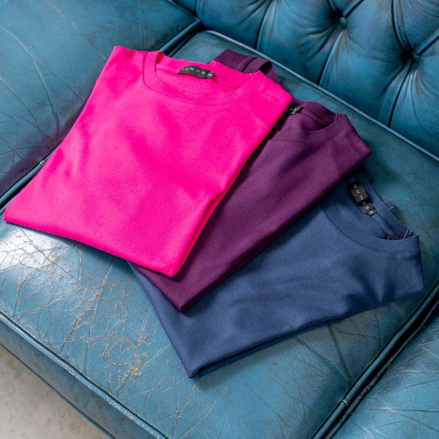 【SALE/30%OFF】VUMPS ハイゲージシルケット半袖Tシャツ (WHITE / NAVY / PINK / PURPLE)