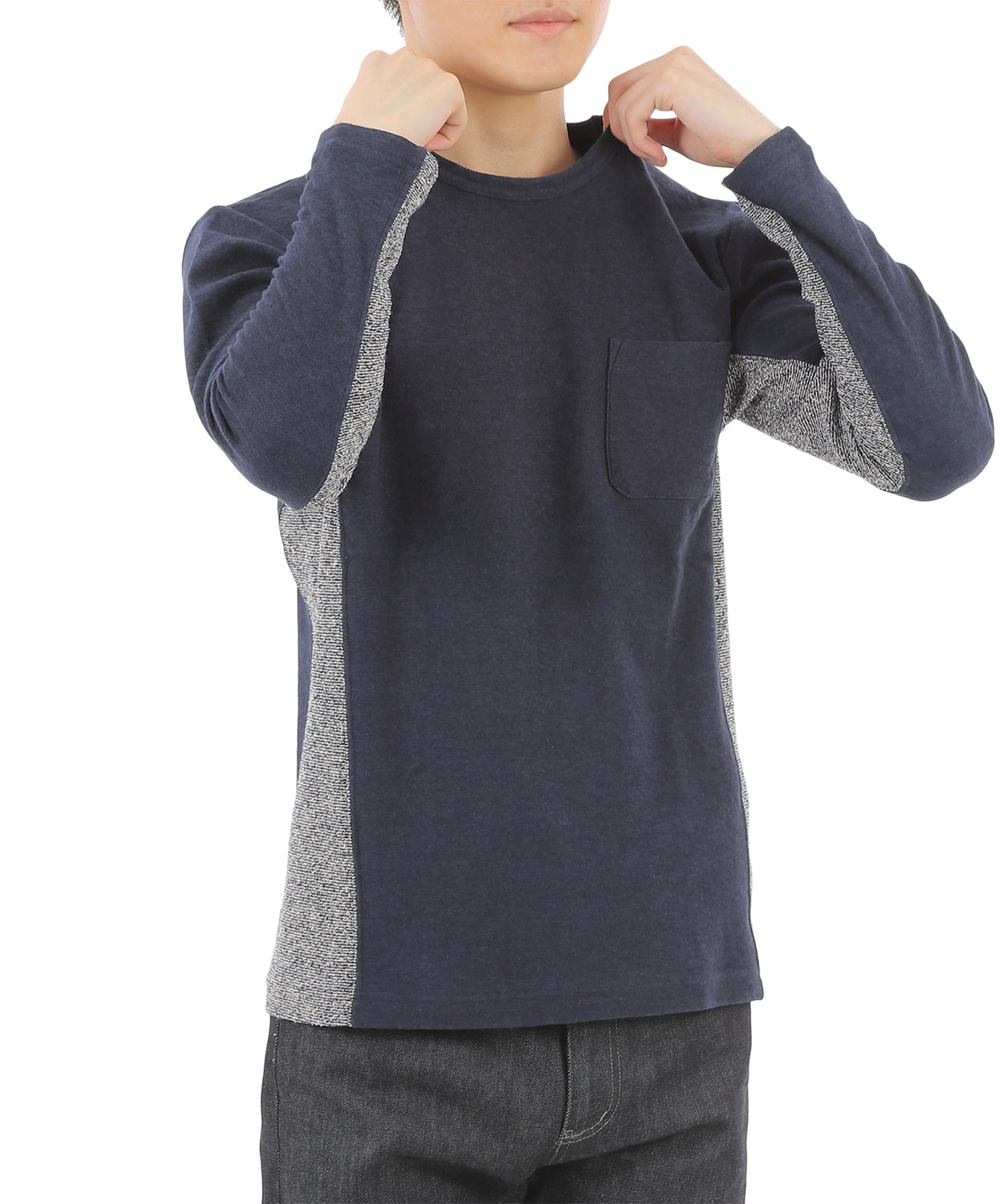 【SALE/50%OFF】パイル切替 ロングTシャツ
