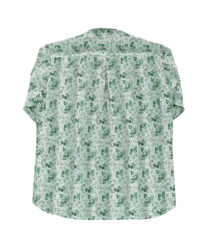 【MORESALE／50%OFF】サッカーフラワープリント 七分袖シャツ