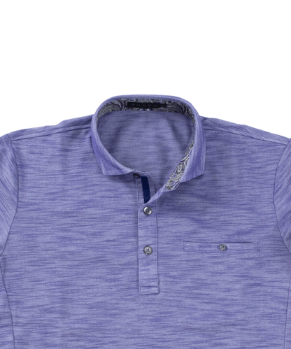 【MORESALE／50%OFF】スラブ鹿の子 七分袖ポロシャツ