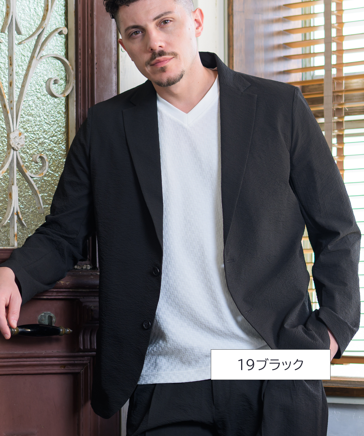 【SALE30％OFF】裏地なし1枚仕立て ストレッチサッカー 無地ジャケット ｜ 軽量で風通しが良いサマーアウター