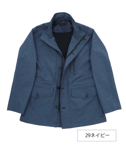 【家庭洗濯可能　しわになりにくい】SOLOTEXメランジポプリンブルゾン