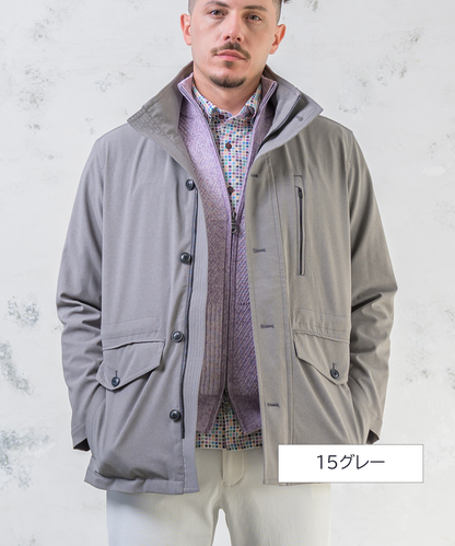 【家庭洗濯可能　しわになりにくい】SOLOTEXメランジポプリンブルゾン