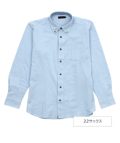 ニットサッカーストライプBDシャツ