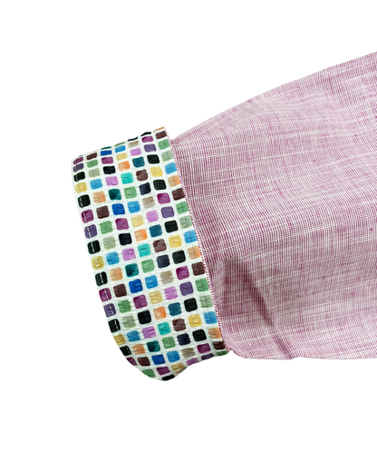 【SALE20％OFF】綿麻シャンブレー 七分袖スイングシャツ メンズ｜ベタつかない 爽やか 涼感