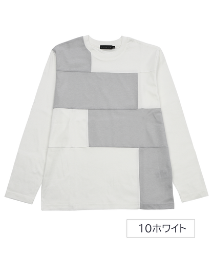 【日本製】 異素材切替ロングスリーブTシャツ