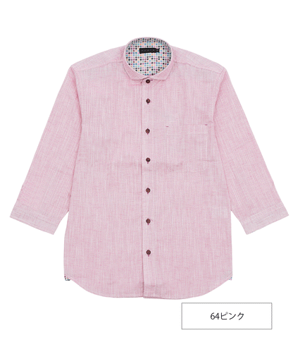 【SALE20％OFF】綿麻シャンブレー 七分袖スイングシャツ メンズ｜ベタつかない 爽やか 涼感