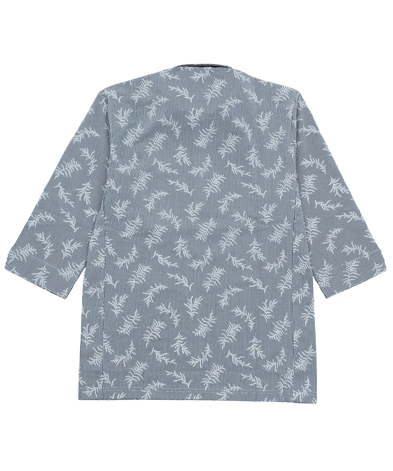 【SALE20％OFF】【ストレッチ・涼感】ニットサッカー 七分袖シャツ メンズ｜ストレッチ・涼感 ツリープリント
