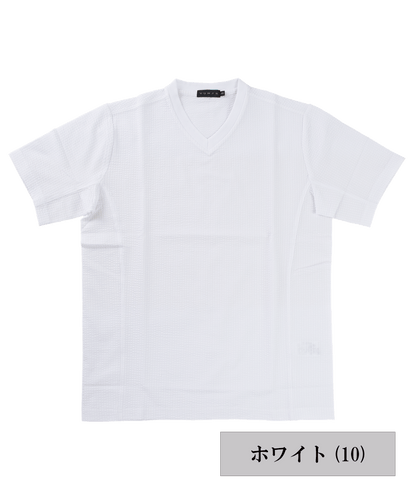 ニットサッカー VネックTシャツ