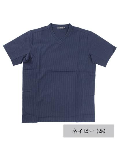 ニットサッカー VネックTシャツ