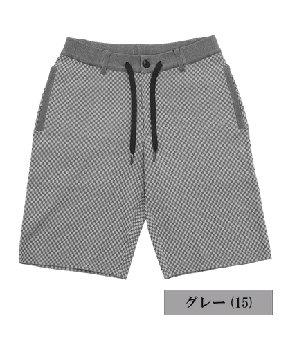 14G格子柄ニット ショートパンツ