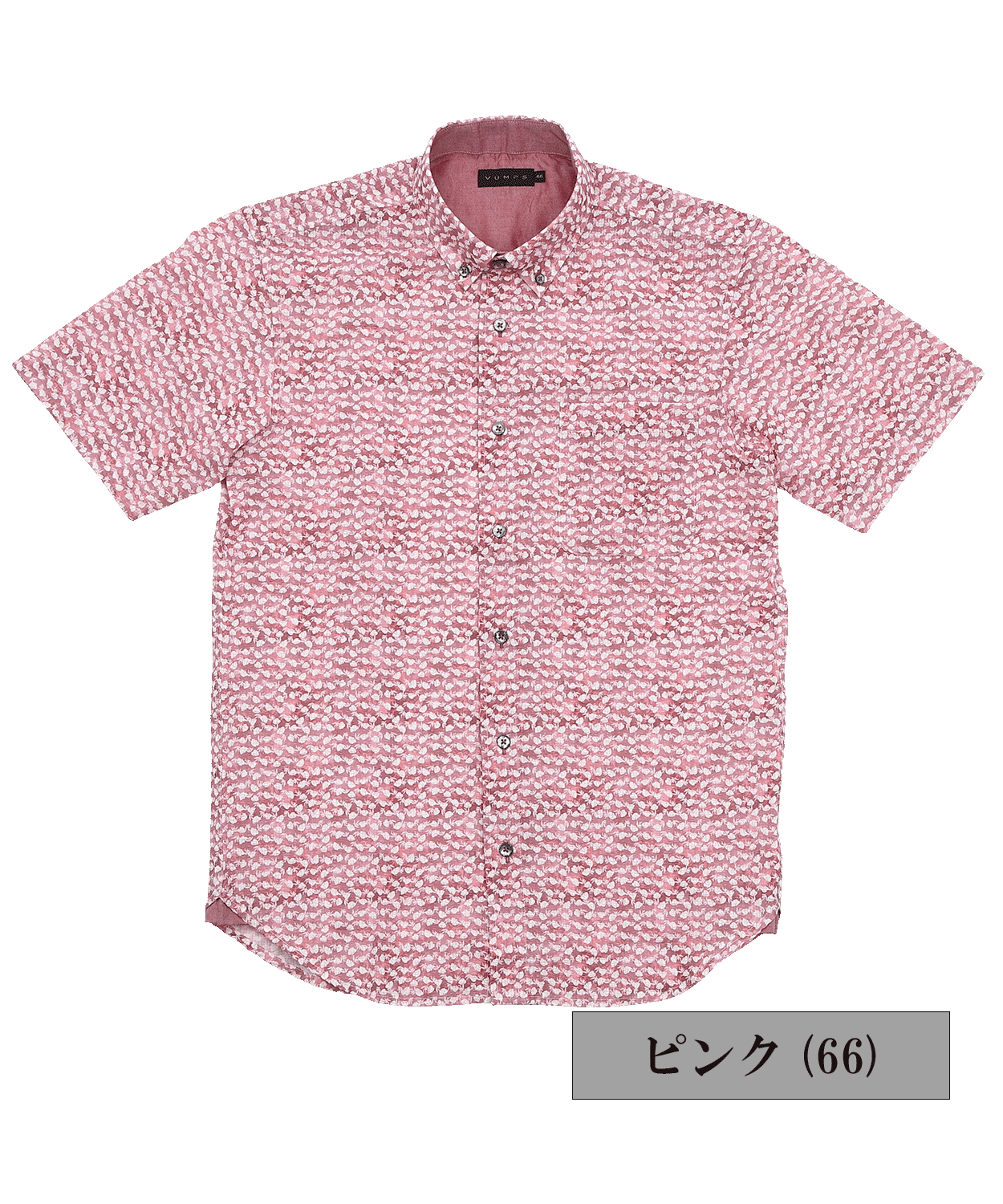 【SALE／30%OFF】サッカーリーフプリント 半袖BDシャツ