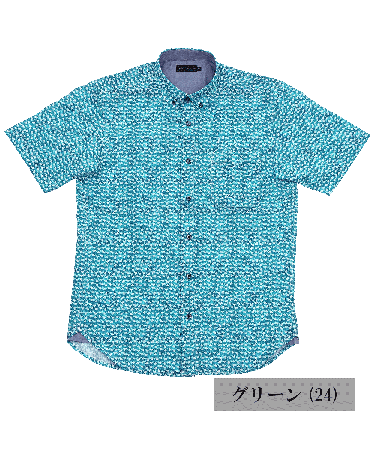【SALE／30%OFF】サッカーリーフプリント 半袖BDシャツ