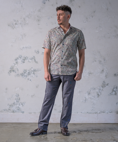 【SALE20％OFF】シワになりにくく、美しい伝統のリバティ ミラクルローンウェーブプリントSWシャツ