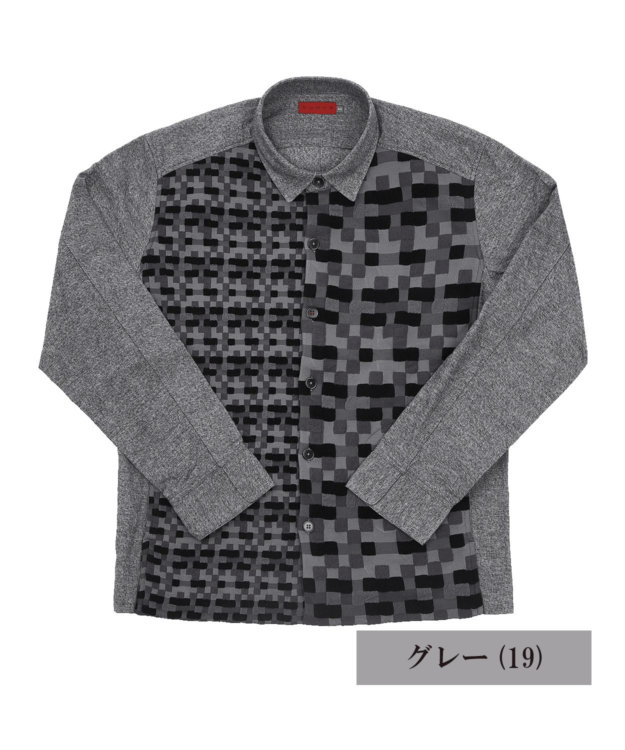 VUMPS RED ニット異素材切替 シャツアウター