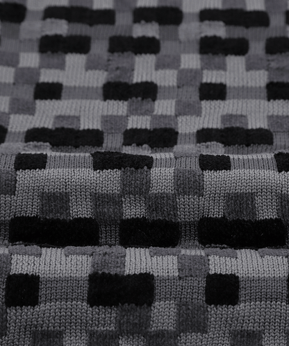 VUMPS RED ニット異素材切替 シャツアウター