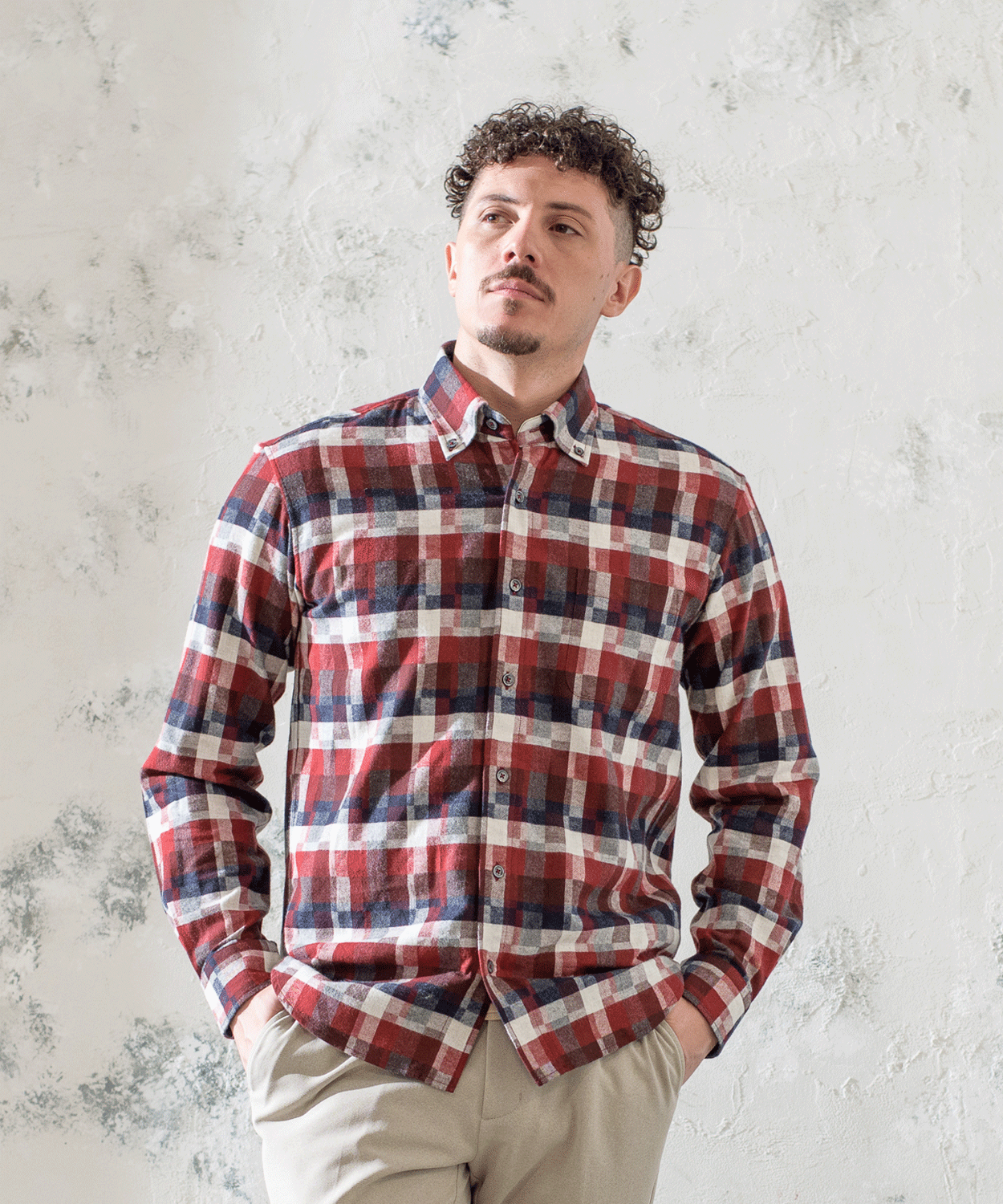 ネルランダムチェック BDシャツ