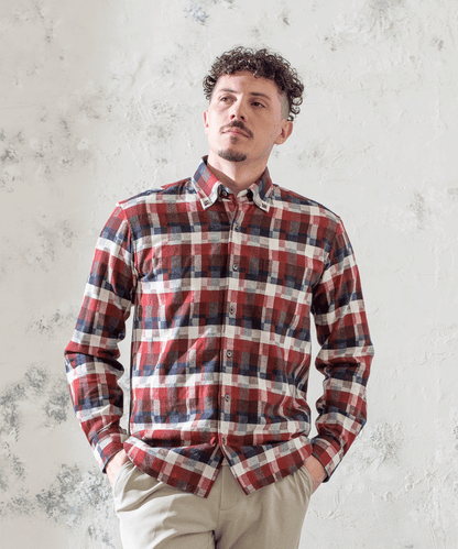 ネルランダムチェック BDシャツ