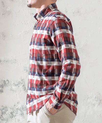 ネルランダムチェック BDシャツ