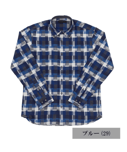 ネルランダムチェック BDシャツ