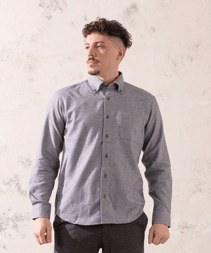 トップ杢 ネルへリンボン BDシャツ