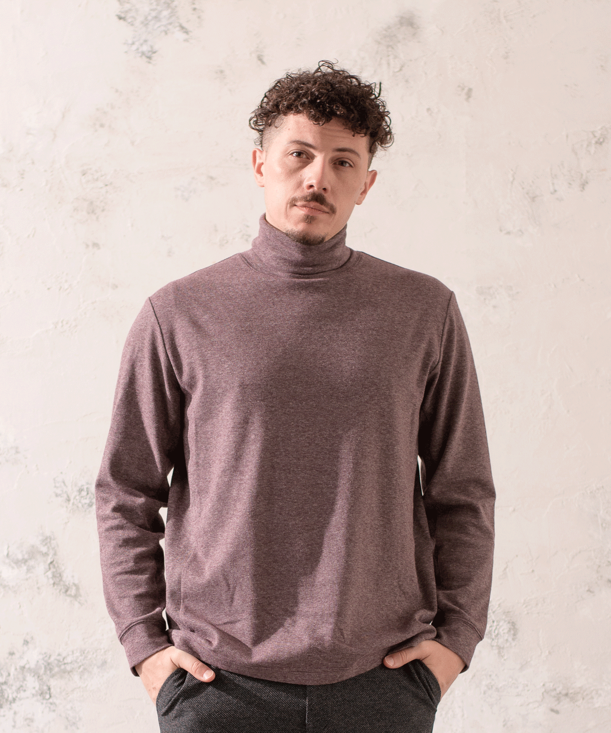 ミジンボーダー タートルネックTシャツ