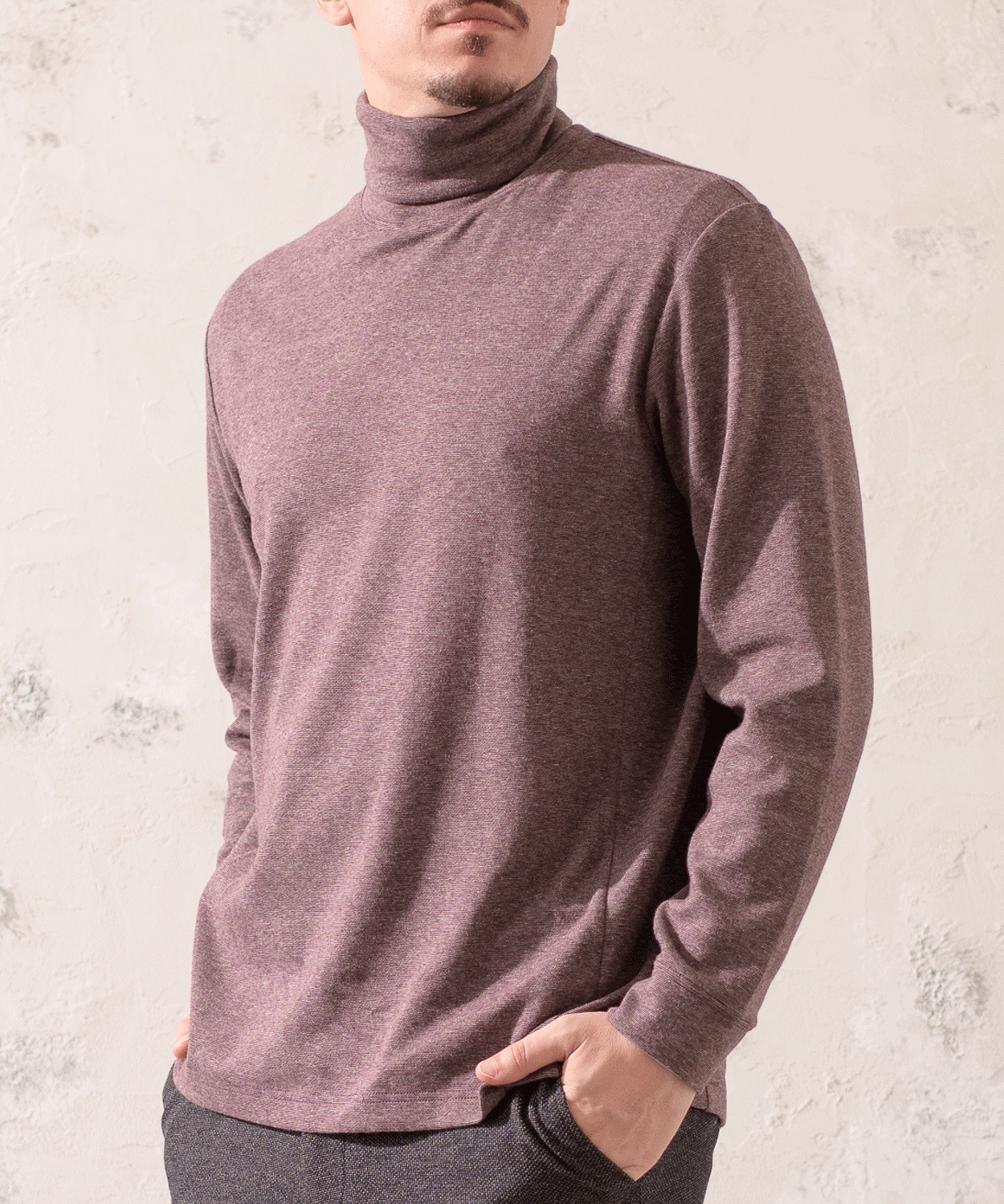 ミジンボーダー タートルネックTシャツ