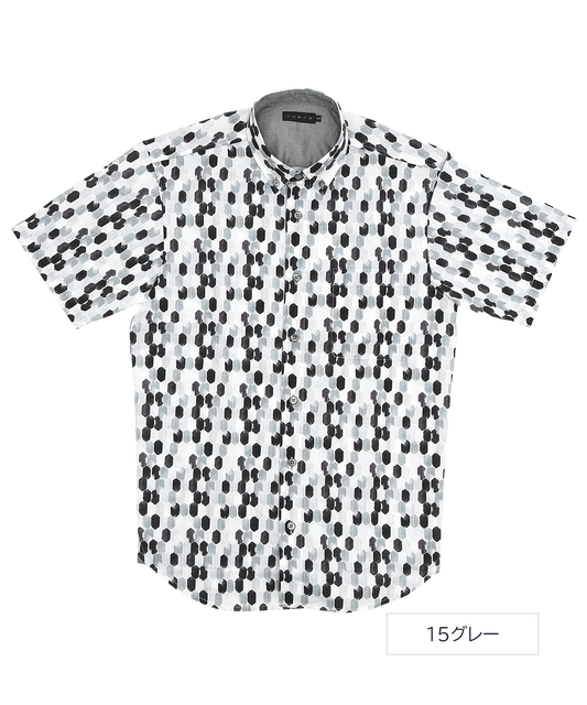 【再値下げ】【SALE50％OFF】モダンでスタイッシュ,爽快に纏う。サッカー変形ドットプリントBDシャツ