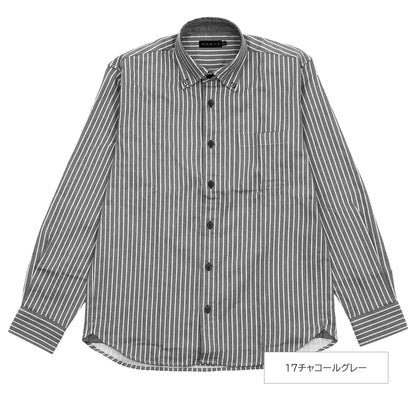 ストレッチサテンストライプシャツ メンズ｜BDシャツ 長袖