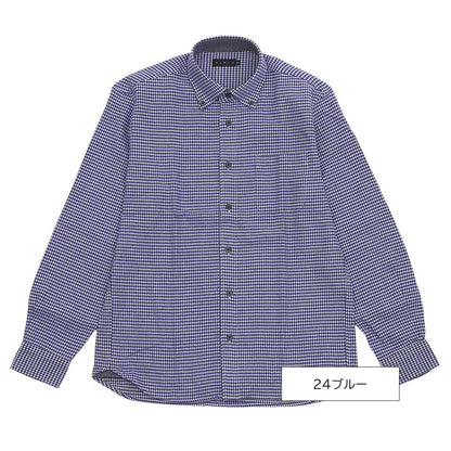 フランネル千鳥格子シャツ メンズ 綿100%｜BDシャツ 冬