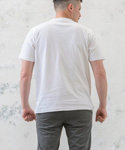 【洗練のシャドーチェック】スムースプリントTシャツ ｜ シルクのような滑らかさと存在感のあるチェック柄