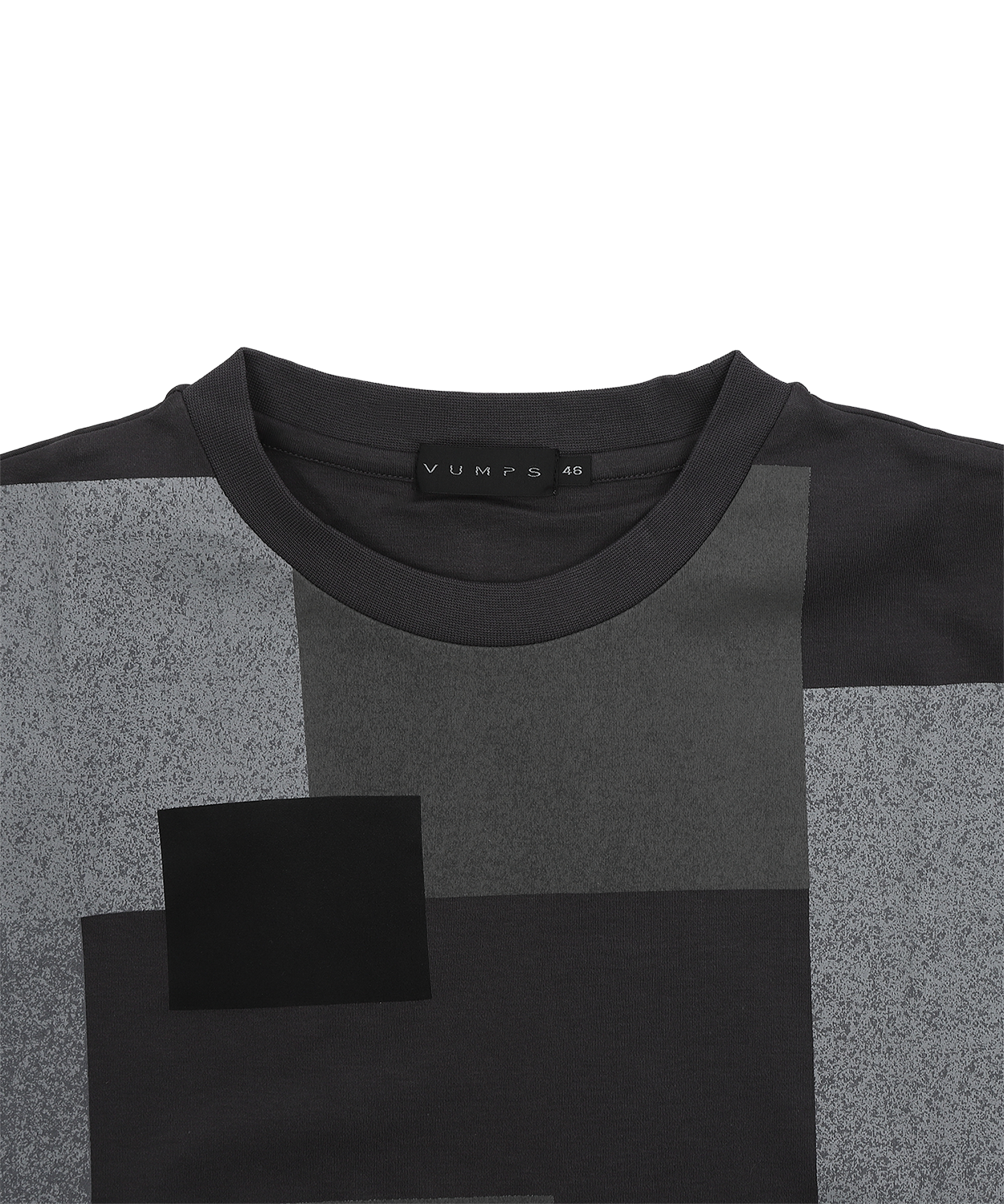 【洗練のジオメトリック】スムース ブロック柄Tシャツ ｜ シルクのような滑らかさと、陰影で魅せる大人の格子デザイン