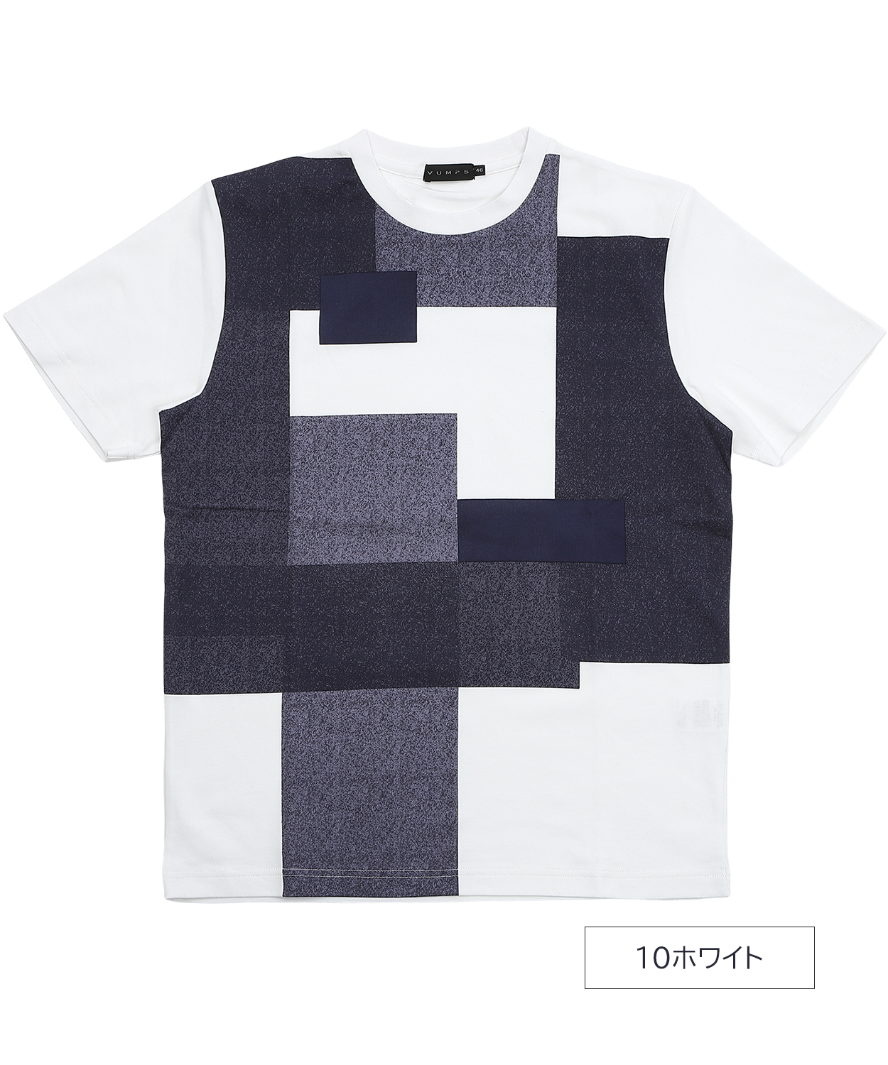 【洗練のジオメトリック】スムース ブロック柄Tシャツ ｜ シルクのような滑らかさと、陰影で魅せる大人の格子デザイン