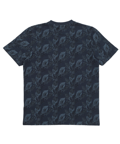【陰影に魅せる花柄】リンクスフラワープリント VネックTシャツ｜1枚でサマになる大人の艶感カットソー