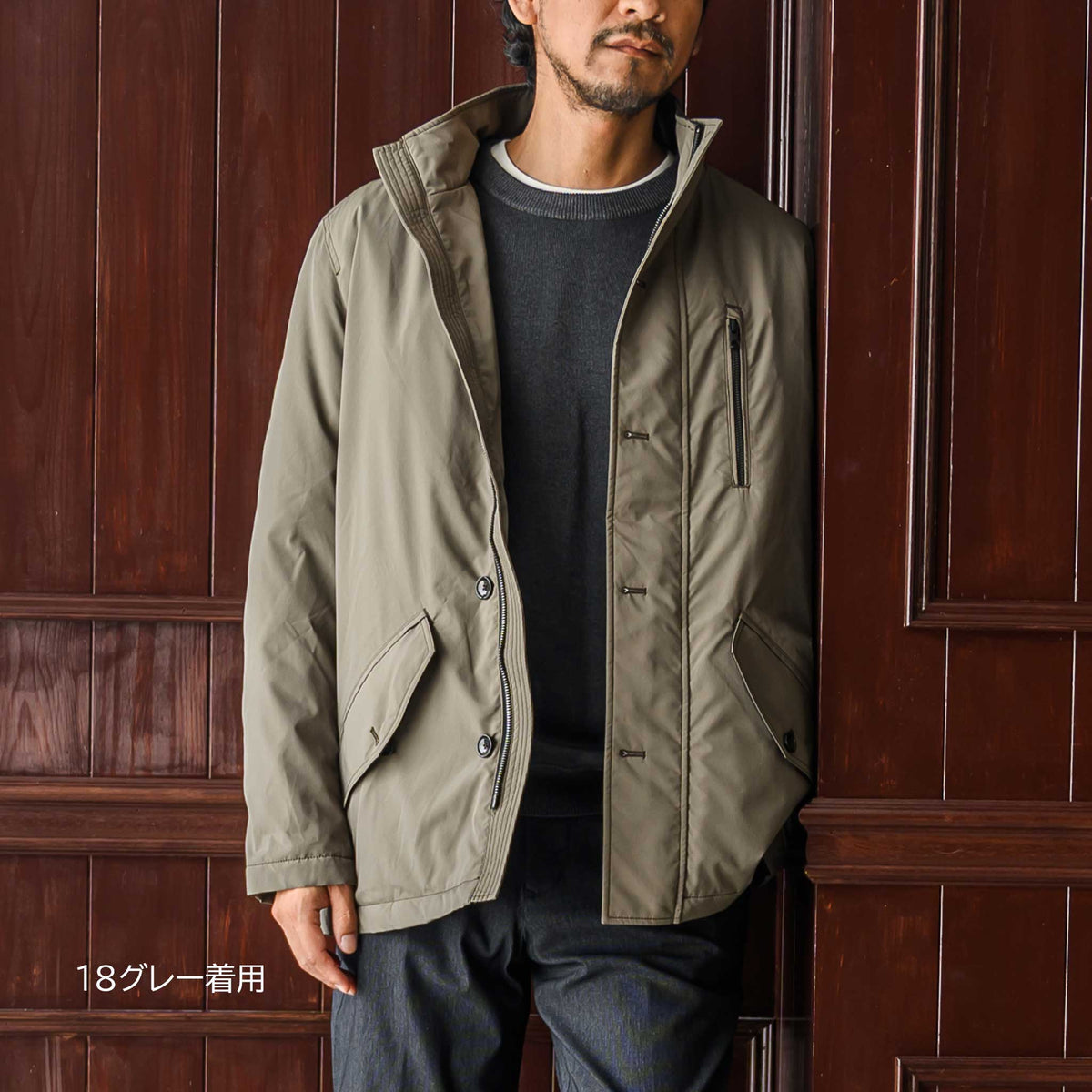 【上品なフェード感】スノー加工天竺クルーネックニット