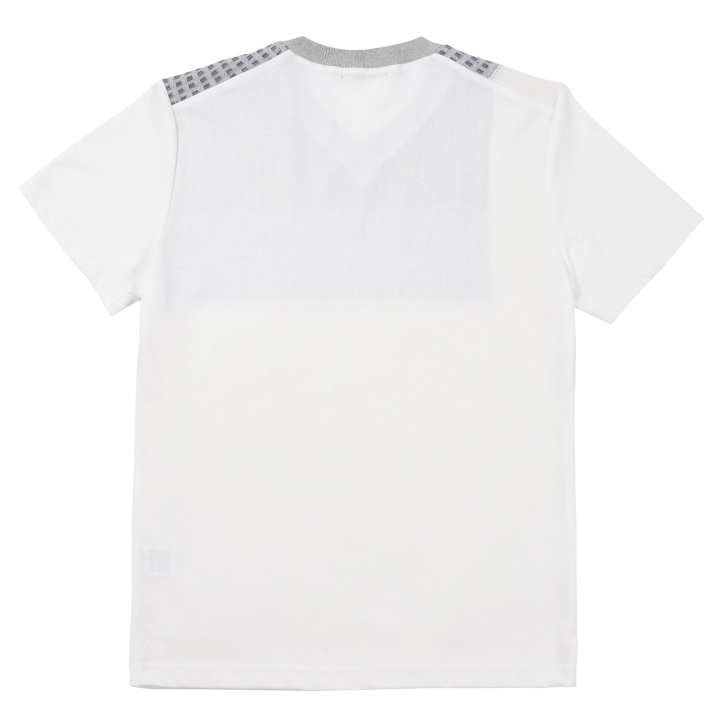 【SALE／50％OFF】VUMPS RED パッチワークニット VネックTシャツ (WHITE / NAVY)